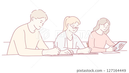 Engaged Students Participating in a Collaborative Group Learning Activity to enhance growth 127164449