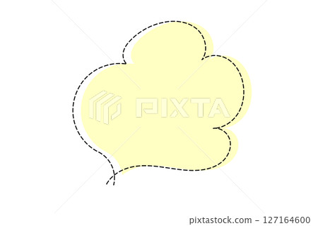 A simple and cute speech bubble made with dotted lines - Yellow 127164600