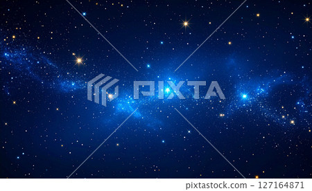Sparkling blue stars in deep space 127164871