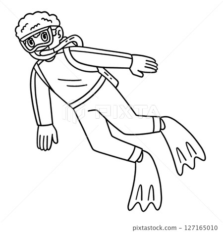 Scuba Diving Male Isolated Coloring Coloring Page Scuba Diving Male Isolated Coloring Coloring Page 127165010