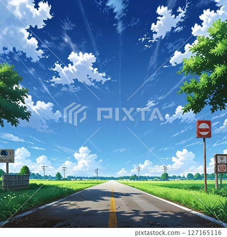 Sky and country road Sky and country road 127165116