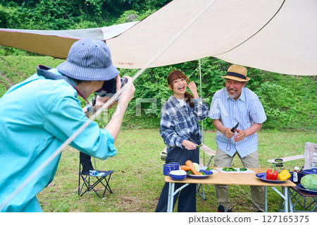 露營 戶外烤肉BBQ 家庭 親子 127165375