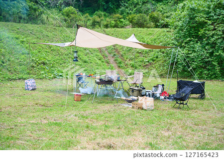 露營 戶外烤肉BBQ 無人 127165423