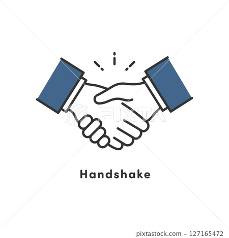 握手圖示（商業、向量、線畫） 127165472