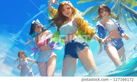 Cool female dance group 127166172