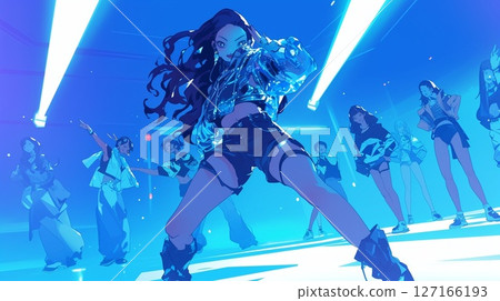 Cool female dance group 127166193