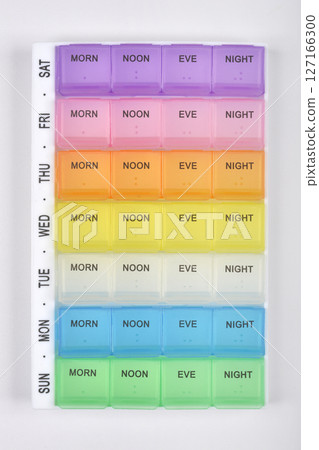 A weekly pill organizer A weekly pill organizer 127166300