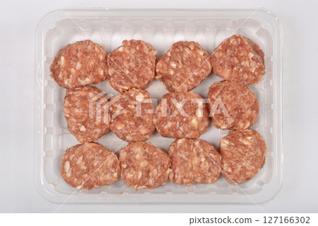 Savory minced meat and cheese patties Savory minced meat and cheese patties 127166302