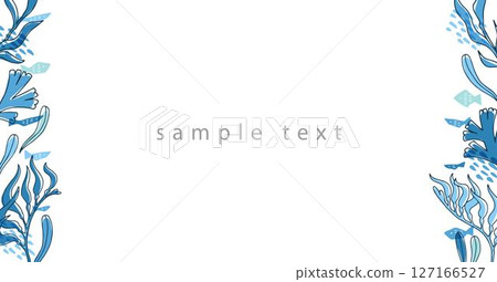 海藻和海洋生物橫幅 127166527