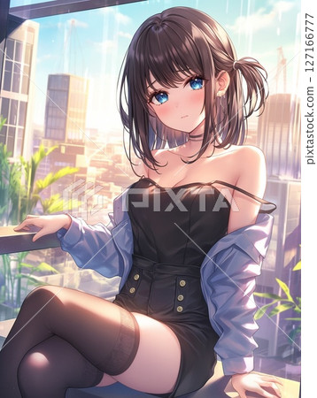 A black hair young lady 127166777