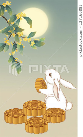 New Chinese style minimalist Mid-Autumn Festival illustration poster 127166883