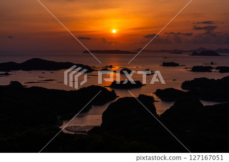 長崎縣佐世保灣九十九島的日落 127167051
