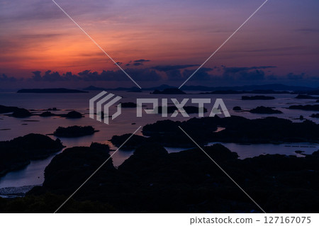 長崎縣佐世保灣九十九島的日落 127167075