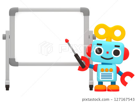 Whiteboard and cute robot Whiteboard and cute robot 127167543