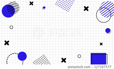 藍色和黑色孟菲斯背景 127167577