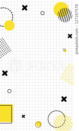 黃色和黑色孟菲斯背景 127167578