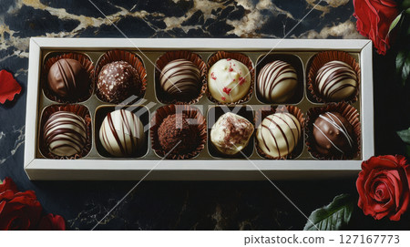 Assorted Chocolate Truffles in Elegant Gift Box 127167773