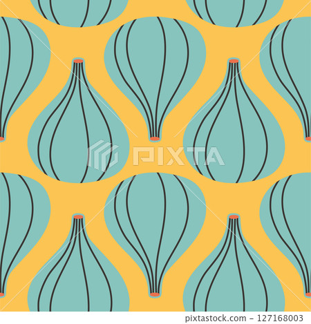 Fig summer pattern on yellow background. Simple seamless pattern with figs. Vector design for greeting card and invitation of seasonal summer holiday Fig summer pattern on yellow background. Simple seamless pattern with figs. Vector design for greeting card and invitation of seasonal summer holiday 127168003