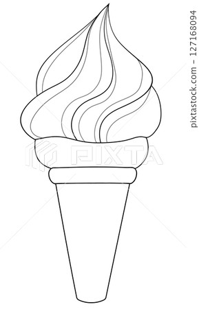 Digital hand draw of ice cream for coloring Digital hand draw of ice cream for coloring 127168094