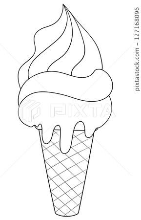 Digital hand draw of ice cream for coloring Digital hand draw of ice cream for coloring 127168096