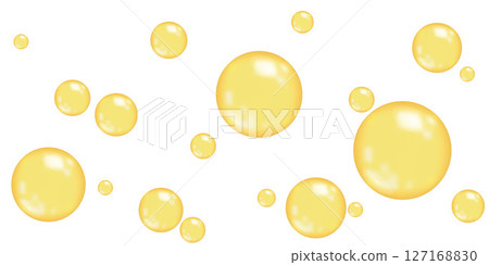 Realistic golden collagen, serum or keratin balls. Realistic golden collagen, serum or keratin balls. 127168830
