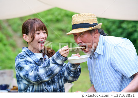 Seniors, camping, outdoor, barbecue, BBQ, family, colleagues, friends Seniors, camping, outdoor, barbecue, BBQ, family, colleagues, friends 127168851