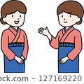 Female staff at a Japanese restaurant 127169220