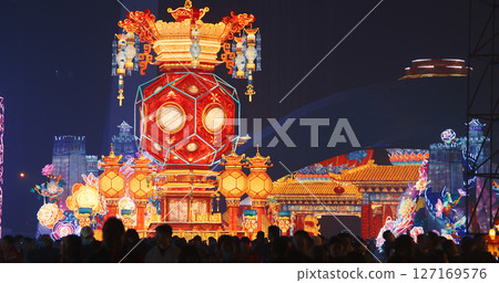 Beijing, China. Palace Lantern Reunion. On Chinese Lantern Festi Beijing, China. Palace Lantern Reunion. On Chinese Lantern Festi 127169576