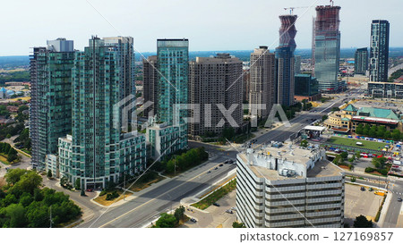 Aerial of city centre of Mississauga, Ontario, Canada Aerial of city centre of Mississauga, Ontario, Canada 127169857
