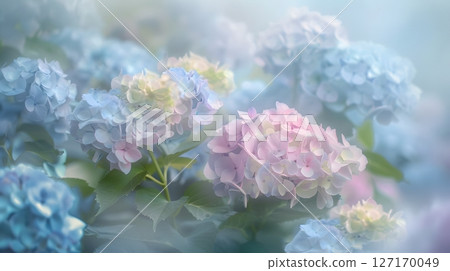 Fantastic pastel-colored hydrangeas Fantastic pastel-colored hydrangeas 127170049