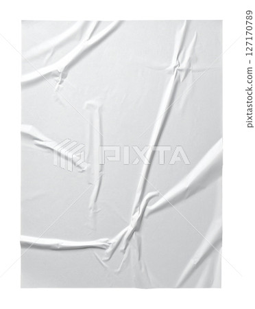 Crumpled White Paper Texture 127170789