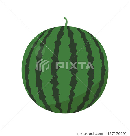 Watermelon vector illustration. Clip art of a large watermelon. 127170991