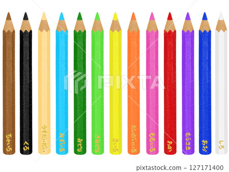 Colored pencil illustration (with color names) 127171400