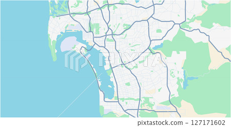 Layered editable vector illustration outline Map of San Diego,USA 127171602