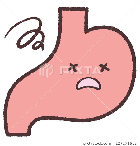 Illustration of a tired stomach 127171612