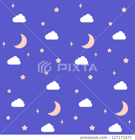 海軍無縫背景圖案的星空與浮雲 127171872