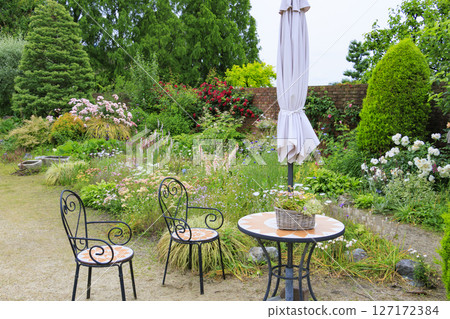 琵琶湖大津館英式花園玫瑰盛開 127172384