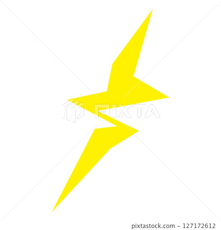 Lightning bolt simple flat illustration white background 127172612