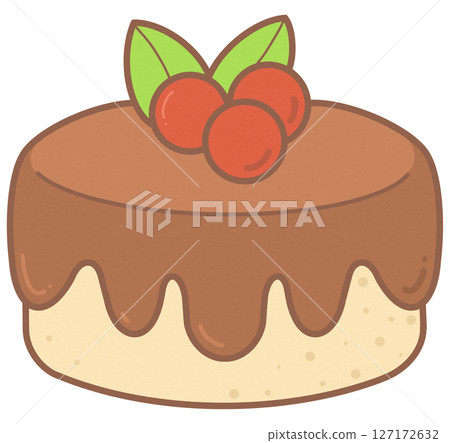 Cafe hopping chocolate birthday cake with cherry topping Cafe hopping chocolate birthday cake with cherry topping 127172632