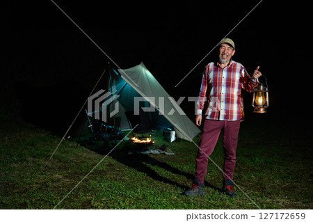 Solo camping for seniors 127172659