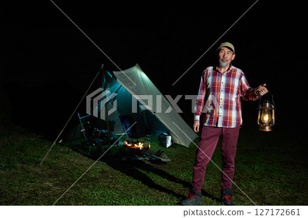 Solo camping for seniors 127172661