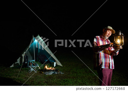 Solo camping for seniors 127172668