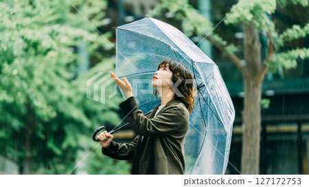 雨中撐傘的女人(梅雨季節,六月) 雨中撐傘的女人(梅雨季節,六月) 127172753