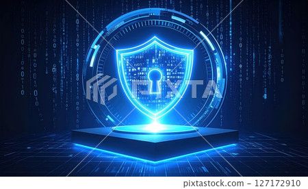 Digital Security Shield with Bright Blue Lock Icon in Cybersecurity Concept Showing Data Protection and Cyber Defense Technology Visualization Digital Security Shield with Bright Blue Lock Icon in Cybersecurity Concept Showing Data Protection and Cyber Defense Technology Visualization 127172910