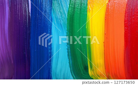 Background image painted with rainbow brush strokes 127173650