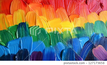 Background image painted with rainbow brush strokes 127173658