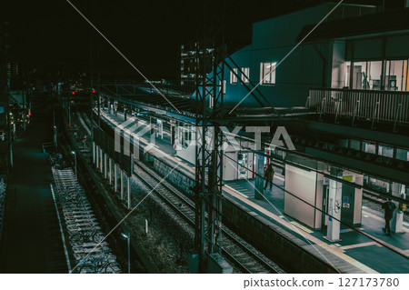 夜晚的小手差站,開往池袋方向的月台 夜晚的小手差站,開往池袋方向的月台 127173780
