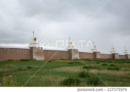 Erdene Zuu monastery view, Mongolia landmark Erdene Zuu monastery view, Mongolia landmark 127173974