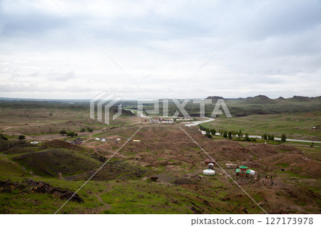 Ongi monastery ruins view, Mongolia landmark 127173978