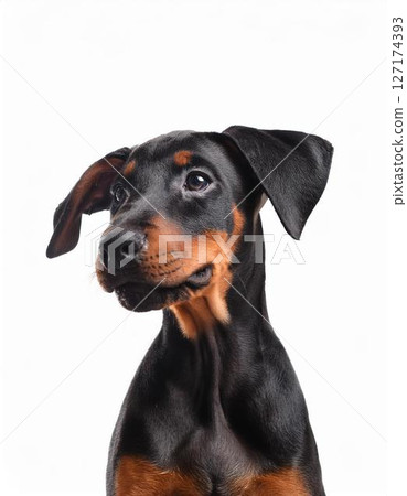Doberman puppy portrait Doberman puppy portrait 127174393